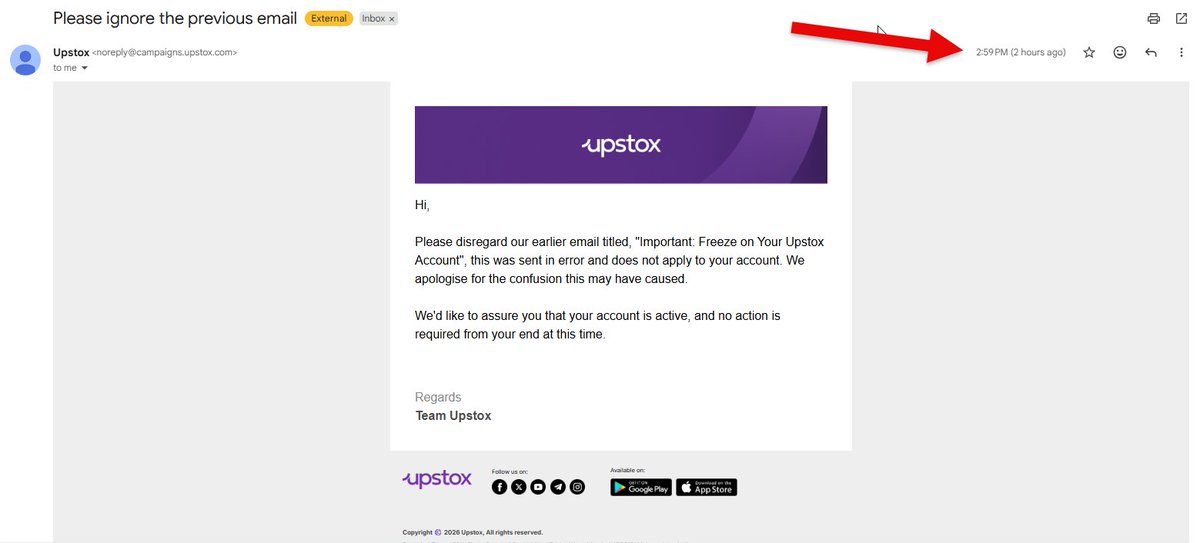 TheOG_McAdam's tweet photo. @upstox @UpstoxSupport How can I trust you with my money when you have zero accountability with respect to what you communicate to your demat holders? I'm in serious consideration of closing my Upstox account and will urge users to stay away from this filthy platform@iamrckumar https://t.co/JcvHNtI2oO