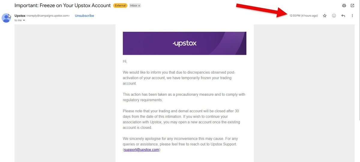 TheOG_McAdam's tweet photo. @upstox
@UpstoxSupport @iamrckumar 
How can I trust you with my money when you have zero accountability with respect to what you communicate to your demat holders? I'm in serious consideration of closing my Upstox account and will urge users to stay away from this filthy platform https://t.co/6pTeehsLyf