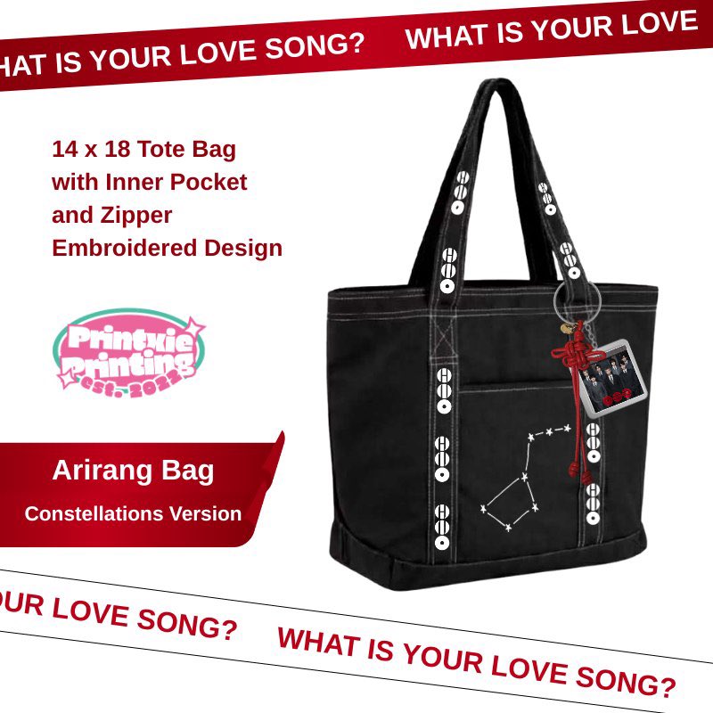 motchie1224's tweet photo. wts lfb bts ph tote bag 

ARIRANG TOTE BAG

• What Is Your Love Song Ver.
• SWIM Ver.
• Constellations Ver.

₱750 each, ₱650 for the first 20 buyers

BUTTON PINS

• 2.0, Arirang Shirt, and Vinyl Ver.

₱30 each, ₱200 OT7 Set

https://t.co/ryZ0xTv3uH

please help rt! https://t.co/lHSk89k44B