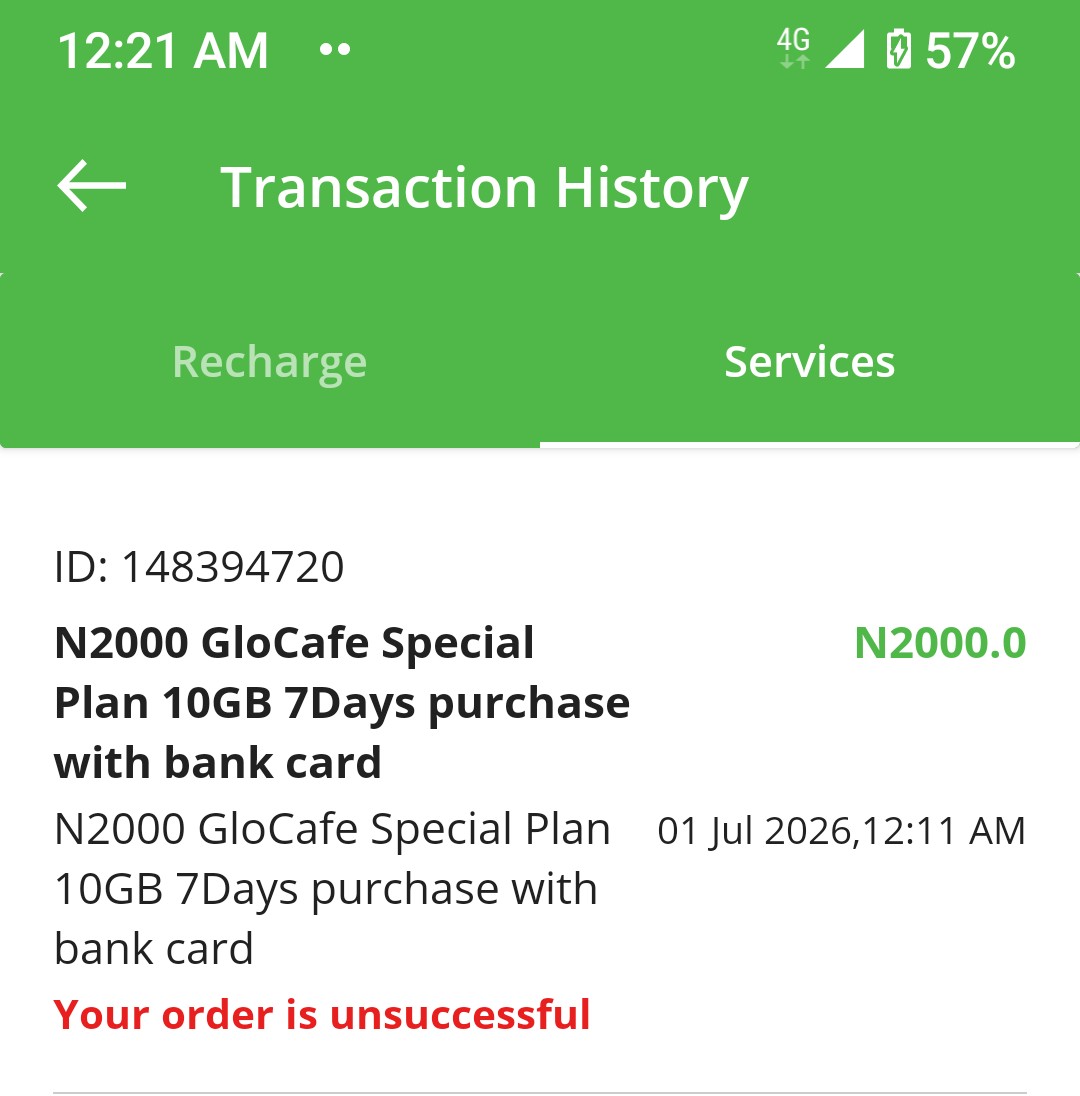 Ryuk__Shini's tweet photo. @GloWorld I made a data purchase yesterday via bank transfer on the Glo cafe app.
I got debited but I wasn't given the data.
Look into it ASAP.
@GloWorld https://t.co/a0lzi7uUYq
