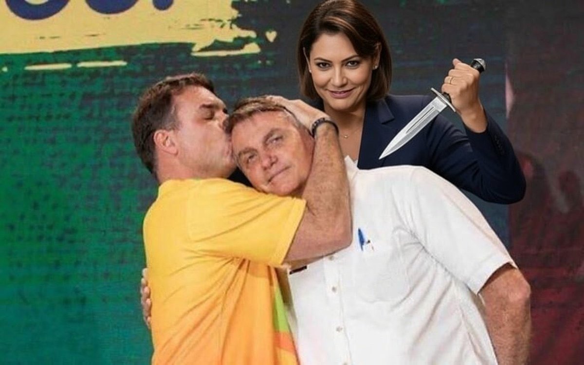 GouveiaElka's tweet photo. A Janja tem mais caráter do que essa mulher. A Janja engoliu seco o filho do Lula xingando ela e resolveu em casa com o marido. Mas a santa imaculada da Michelle, usa desavenças com os enteados para derrubar o enteado Flávio. Ela não aceite ter sido preterida pelo marido. https://t.co/scH6U6hpa4