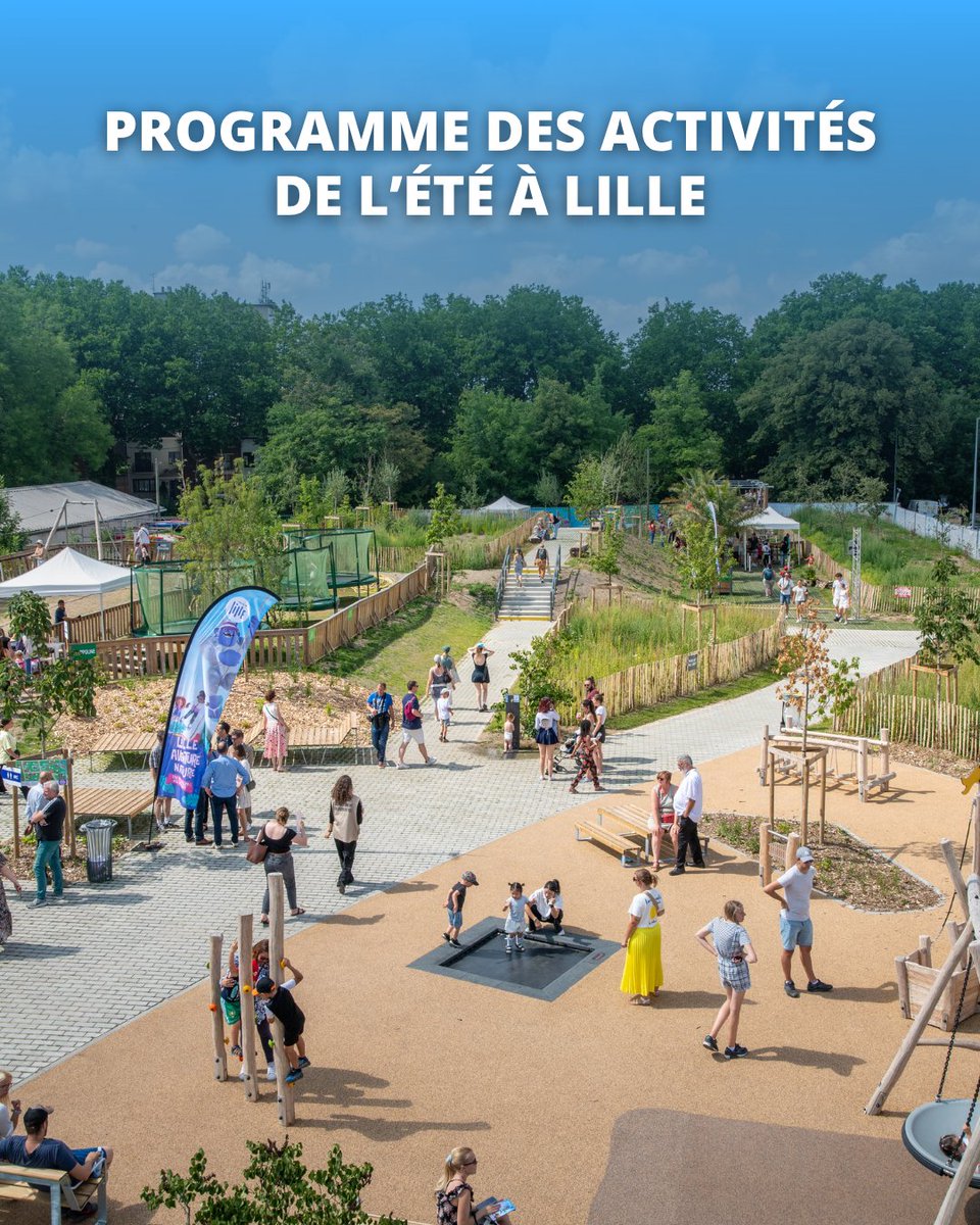 lillefrance's tweet photo. ☀️🌴 C'est le coup d'envoi des grandes vacances ! Et pour fêter ça, on vous dévoile la programmation de cet été : entre culture, sport et nature, un air de vacances souffle sur Lille.

Toute la programmation :
▶︎ https://t.co/FCp0A9ZT9B https://t.co/5t6FJNmzjY