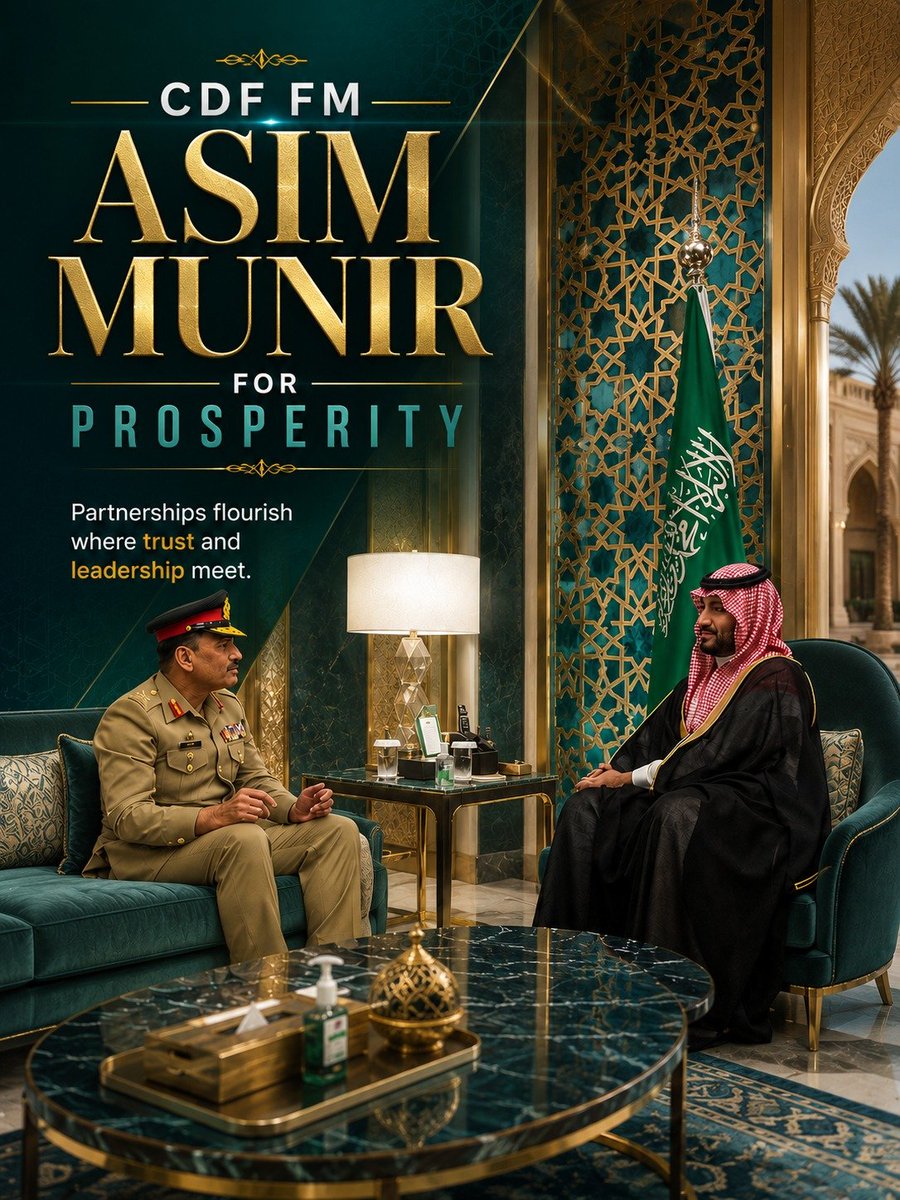 munsi_here's tweet photo. CDF Asim Munir continues to emphasize an environment where security, investor confidence, and sustainable development work together to unlock Pakistan's full economic potential.
#استحکام_کی_ضمانت_عاصم_منیر 
#CDFForProsperity https://t.co/FQI6ZSFIYc