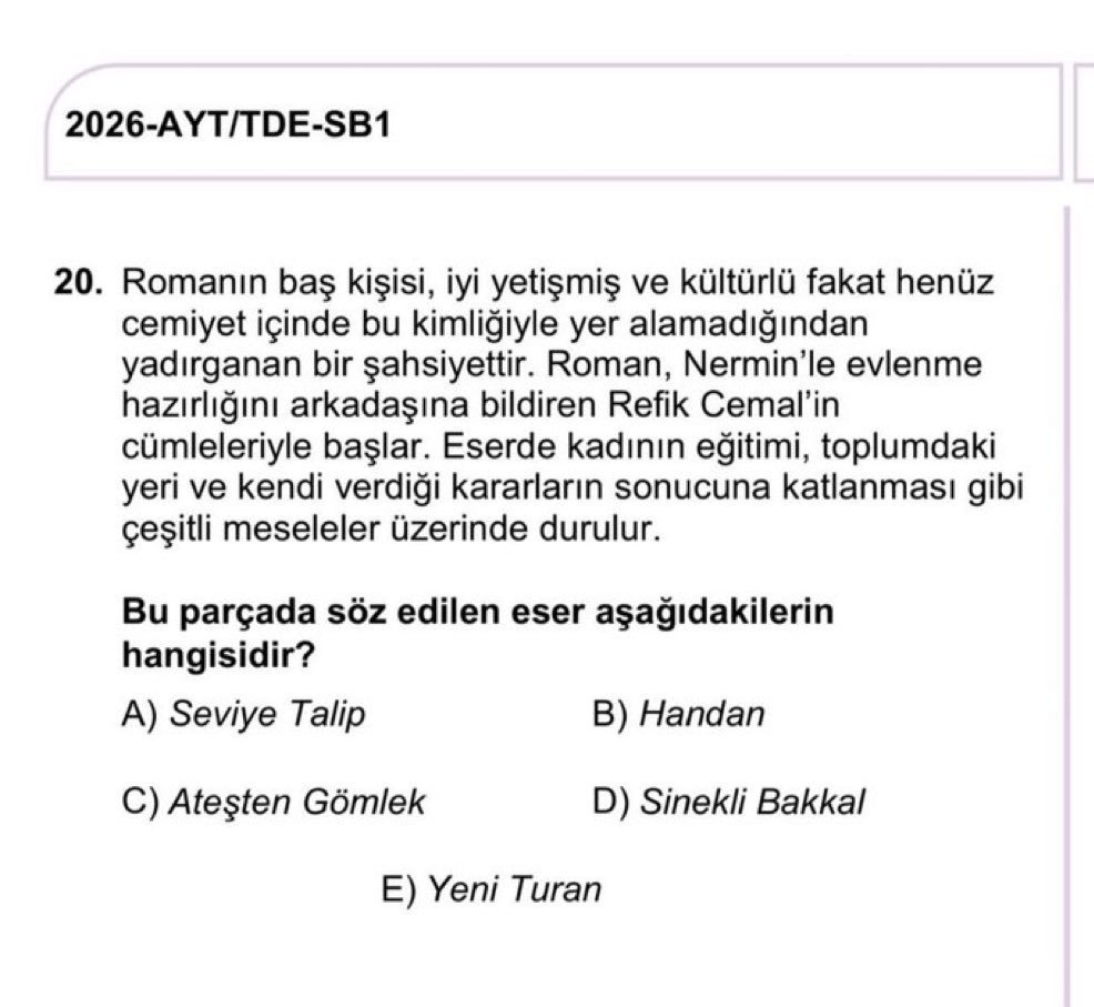 bosunatiklama's tweet photo. ÖSYM, 2026 AYT sınavında sorulan ve tartışma konusu olan 2 soru hakkındaki kararını açıkladı.

• Matematik Testi'nde yer alan 23 numaralı sorunun 'C' olan cevabı 'A' olarak değiştirildi.
• Edebiyat ve Sosyal Bilimler Testi'nde sorulan 20 numaralı soru ise iptal edildi. https://t.co/AClpznaCNJ