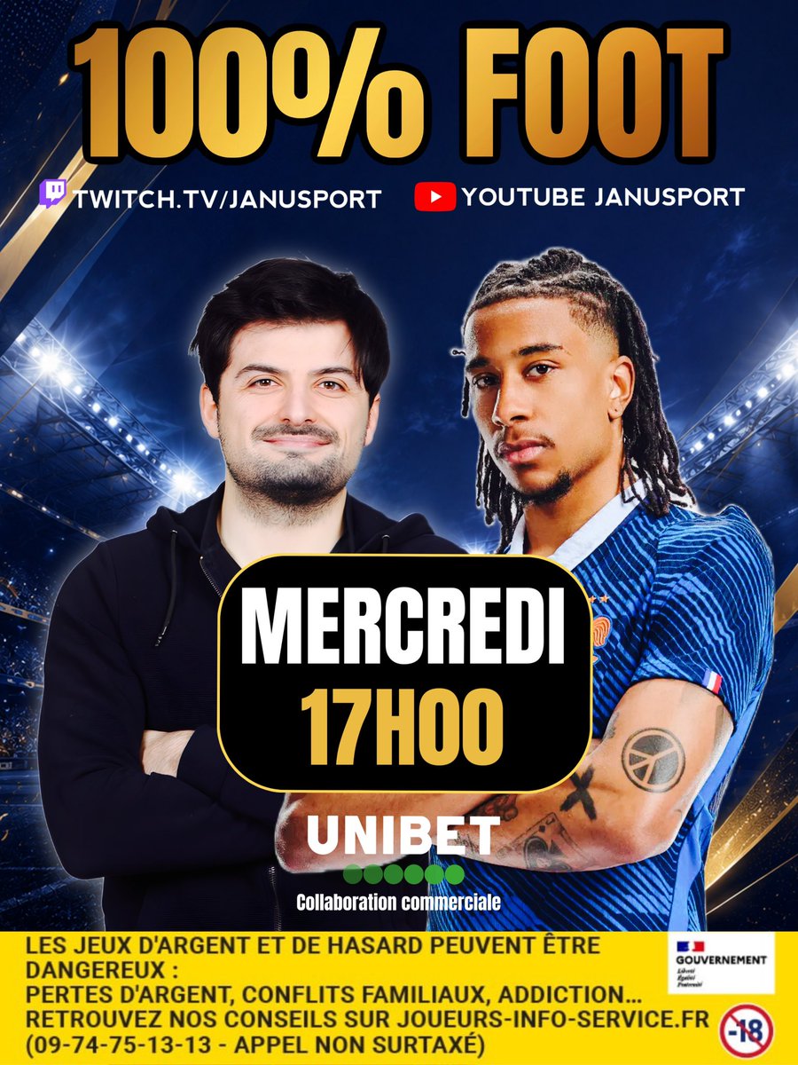 Janusport's tweet photo. Debrief France - Suède et preview des matchs du jour dans ta quotidienne Coupe du Monde dès 17h00 sur https://t.co/c9vut93o92 &amp; YT Janusport ! ⚽️ https://t.co/7t0HzPAX0D