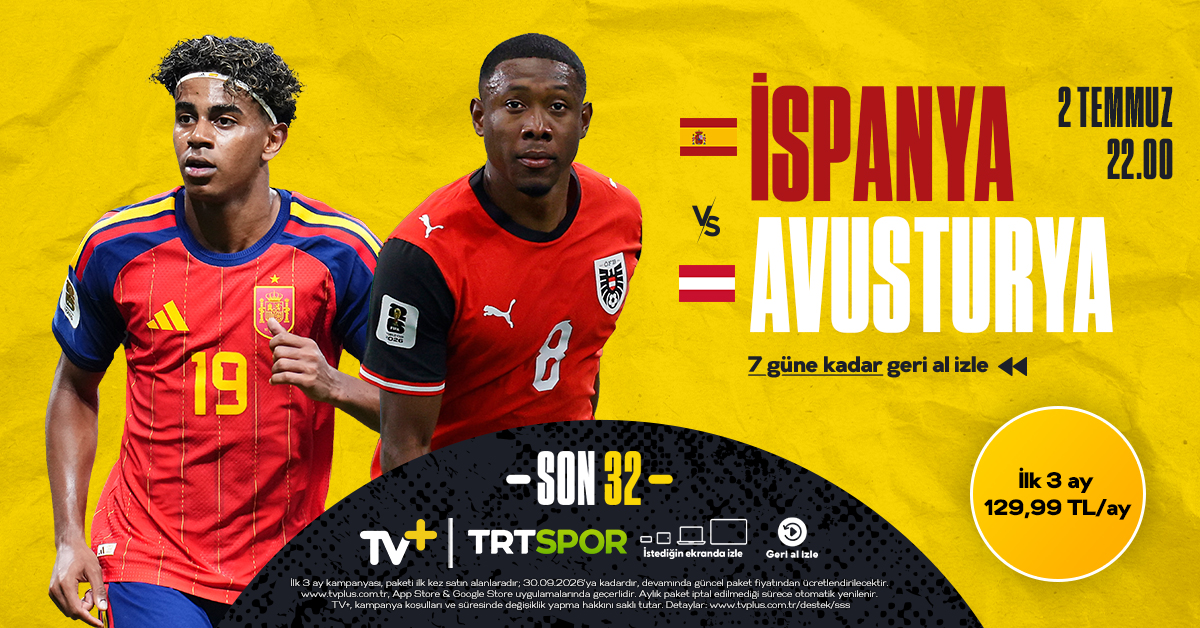 tvplussanayeter's tweet photo. Büyük heyecan devam ediyor! İspanya - Avusturya karşılaşması TRT Spor ile TV+’ta!