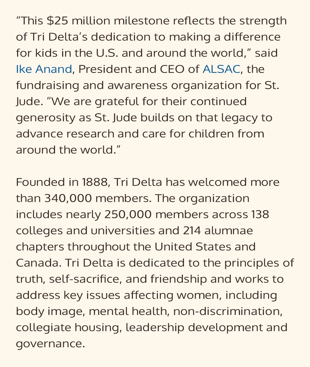 KindnessChamps's tweet photo. "Official partner of kindness to St. Jude."🥰

As part of a $100 million dollar commitment to St. Jude Hospital  Tri Delta has raised $25 million dollars🥳 Wahoo and love partners in kindness🌟 #kindness #thereisgood❤️

Credit @BusinessWire😊 https://t.co/OUnferEqbR https://t.co/7ntHlwl7lY
