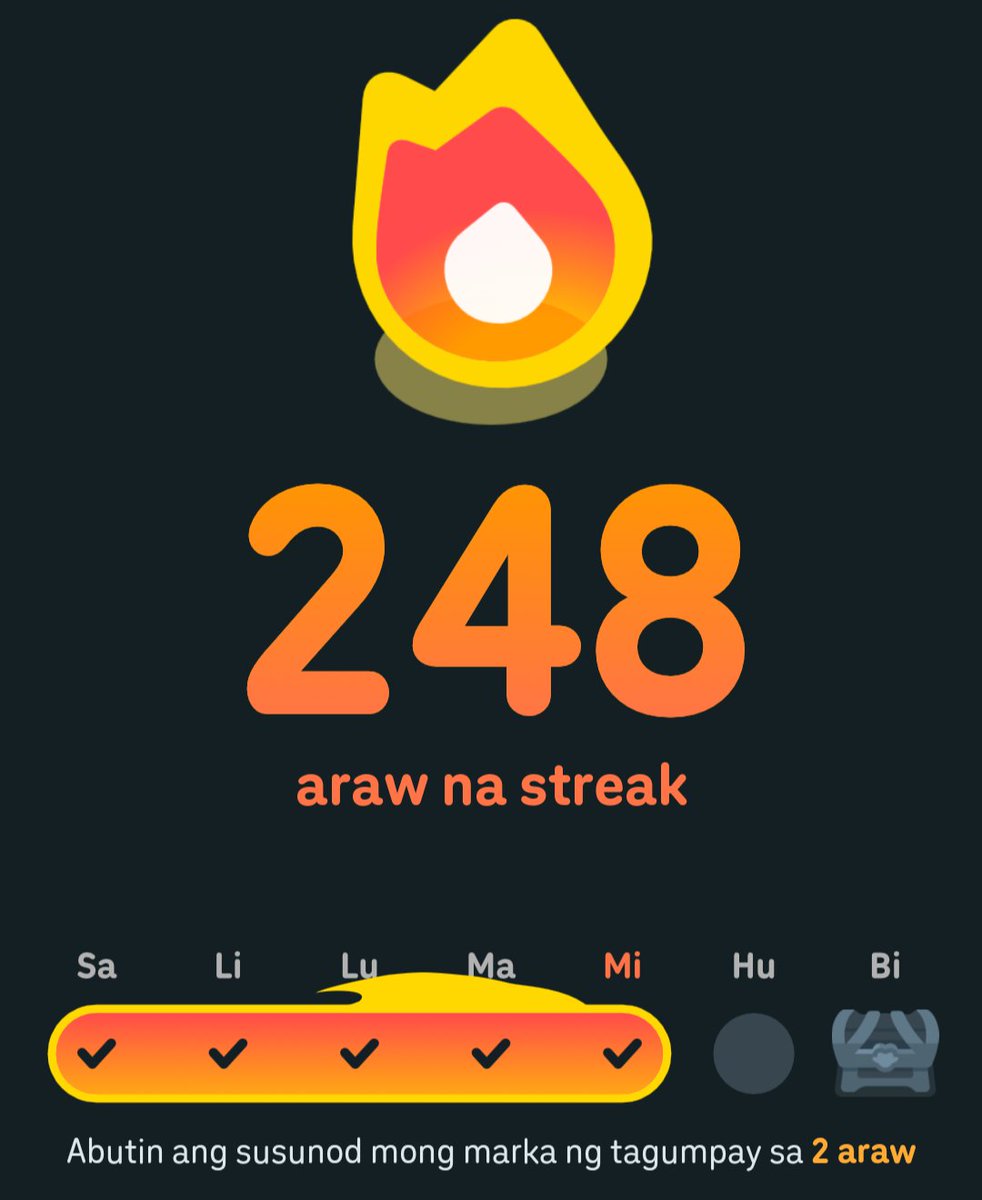 hayanaman's tweet photo. 248 day streak Duolingo

#duolingo https://t.co/qGr3BnGONZ