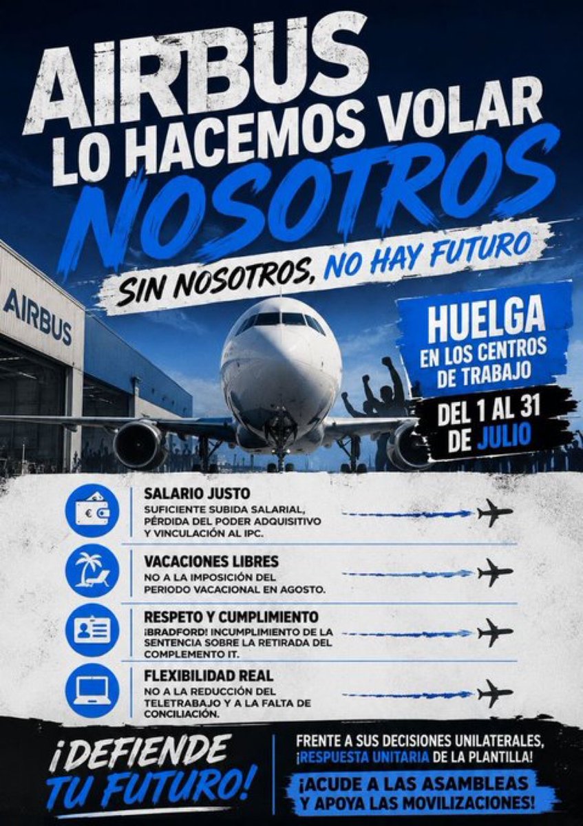 GuillerCil's tweet photo. Los trabajadores de Airbus en #España están en huelga, “sorprendentemente” poca repercusión está teniendo esto en los medios… 🙄🙄
#ParamosAirbus https://t.co/h6tUMHoAzV