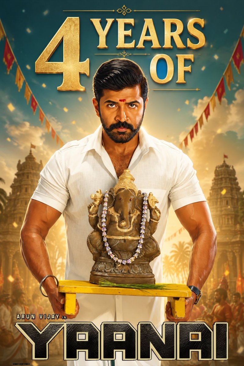 allindiaavfc's tweet photo. Celebrating 4️⃣ years of #Yaanai @arunvijayno1 Anna's fierce &amp; unforgettable performance as #RaviAppa ✨🤗
A powerful blend of family emotions &amp; trademark high-octane action!💥

#Yaanai #ArunVijay #DirectorHari
#4YearsOfYaanai https://t.co/6YxgX96KTh