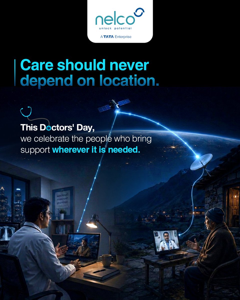 NelcoIndia's tweet photo. Care has the power to transform lives. Access gives it the power to reach farther.

As healthcare reaches beyond conventional boundaries, reliable connectivity becomes an important enabler of timely consultations and medical support.

#DoctorsDay #Healthcare #Telemedicine https://t.co/TPV6aecTh5