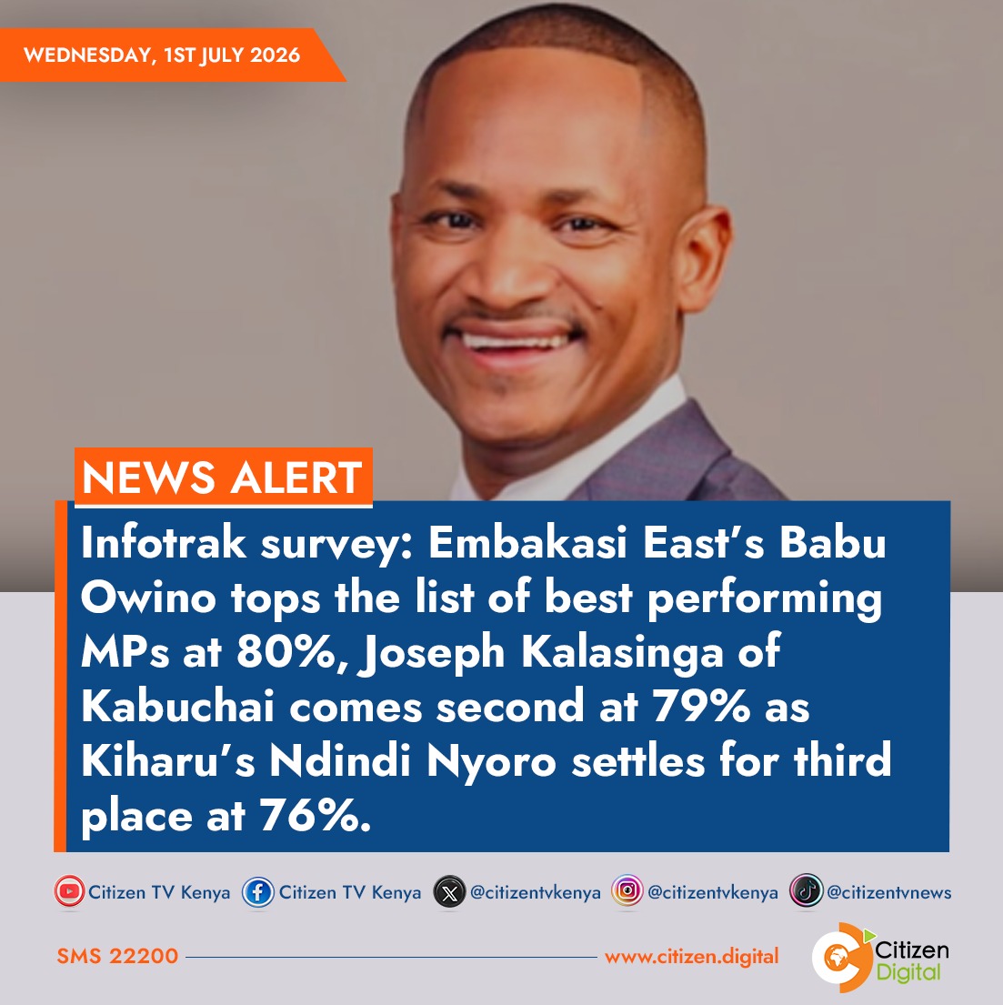 inooroke's tweet photo. Riboti ya kambuni ya  uthuthuria Infotrak kuonania mumbunge wa Embakasi East Babu Owino niwe utongoretie hoka ni uruti wa wira na gicunji kia 80% aumitwo  thutha  ni mumbunge wa Kabuchai Joseph Kalasinga na gicunji kia 79 % nake mumbunge wa Kiharu Ndindi Nyoro ari na namba ithatu https://t.co/iyqvKxcnMz