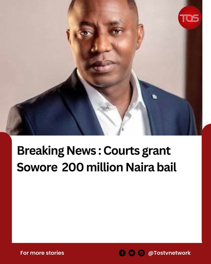 unclegee001's tweet photo. Sowore, who was detained at Kuje Correctional Centre for previous absences, was released to his legal team under strict conditions, including providing two sureties and surrendering his passport. https://t.co/dGUPoNvE8q