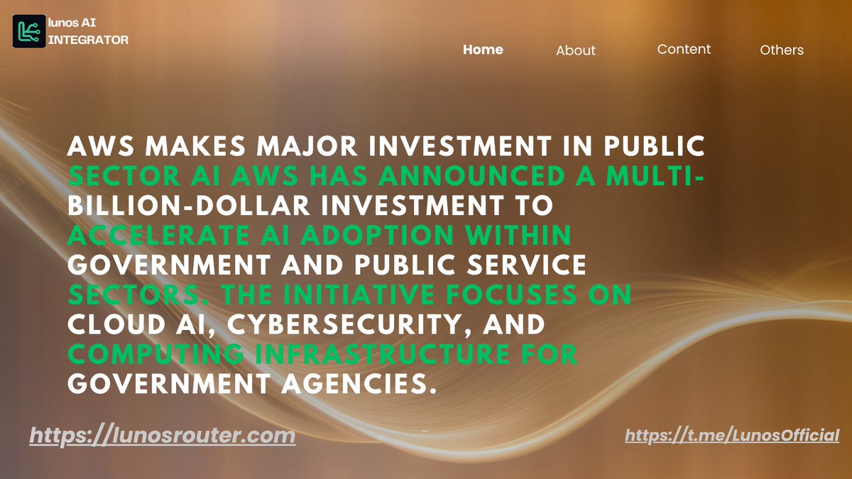brave_teknologi's tweet photo. AWS makes major investment in public sector AI AWS has announced a multi-billion-dollar investment to accelerate AI adoption within government and public service sectors. 
#coding #ai #lunos #developer https://t.co/eTZgg7ouyH