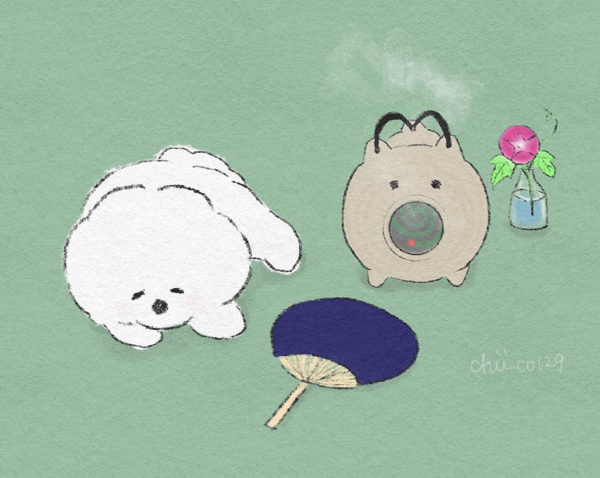 chii_co129's tweet photo. 今日から７月🎐🍃✨

#イラスト #illustration #犬イラスト
#ビションフリーゼ #犬のいる暮らし https://t.co/FdFG3SgJ0i