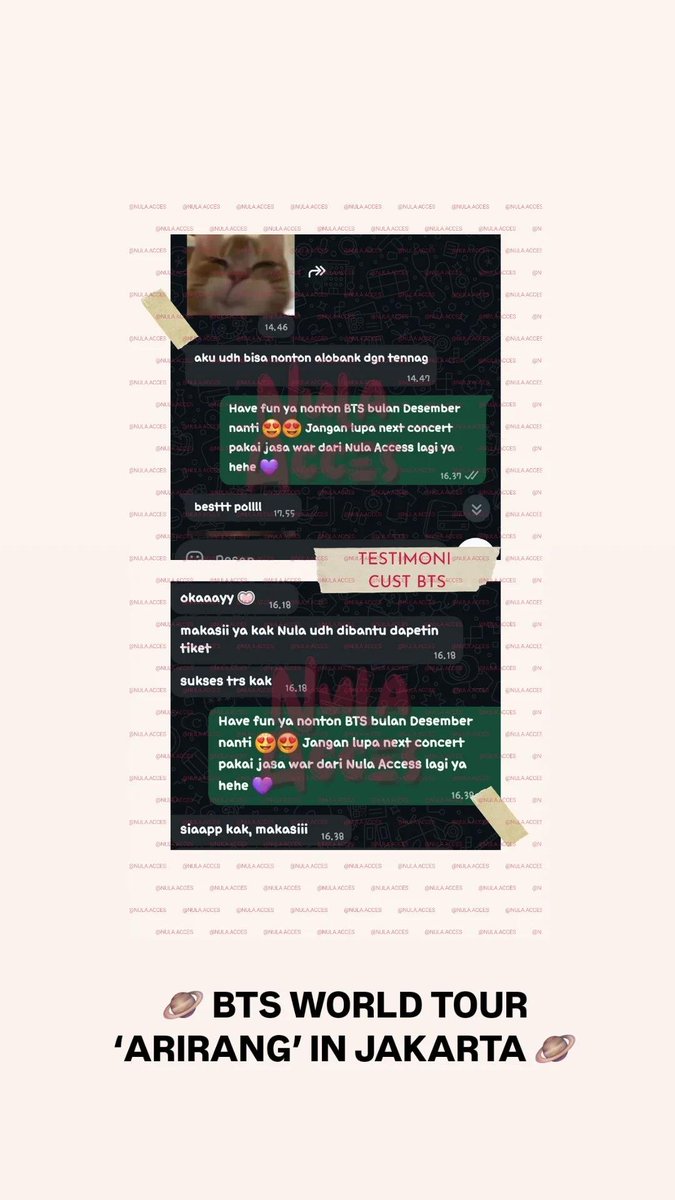 nulaaccess2's tweet photo. 🪐 What BTS in Jakarta Customers Said 🪐 https://t.co/dv1x7uQztI