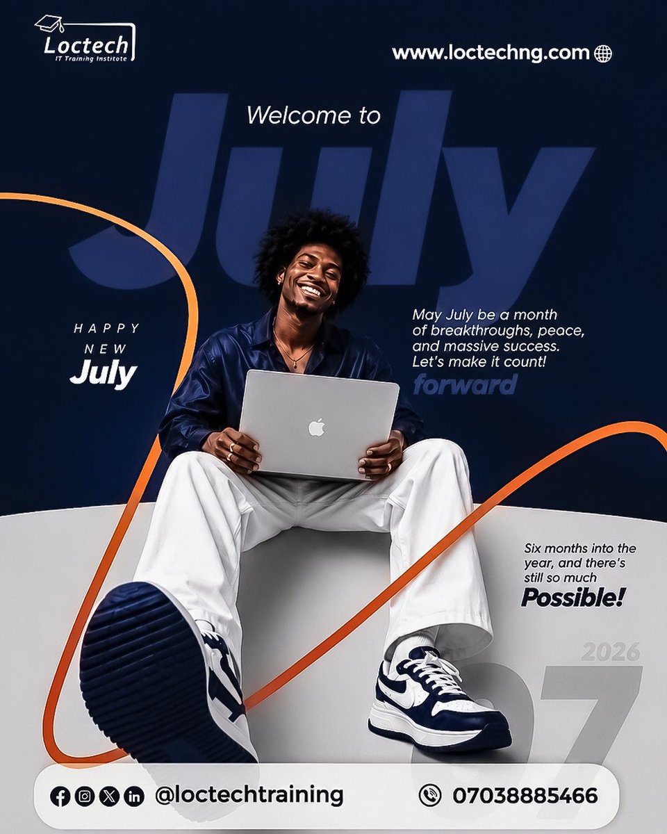 loctechtraining's tweet photo. Today is a new day!
The middle of the week!
The beginning of a new month!
The beginning of the second half of 2026!
Do something different in July. You can begin by learning a tech skill!
#Loctech #Happynewmonth #July #learnatechskill https://t.co/uUKocVqzj7