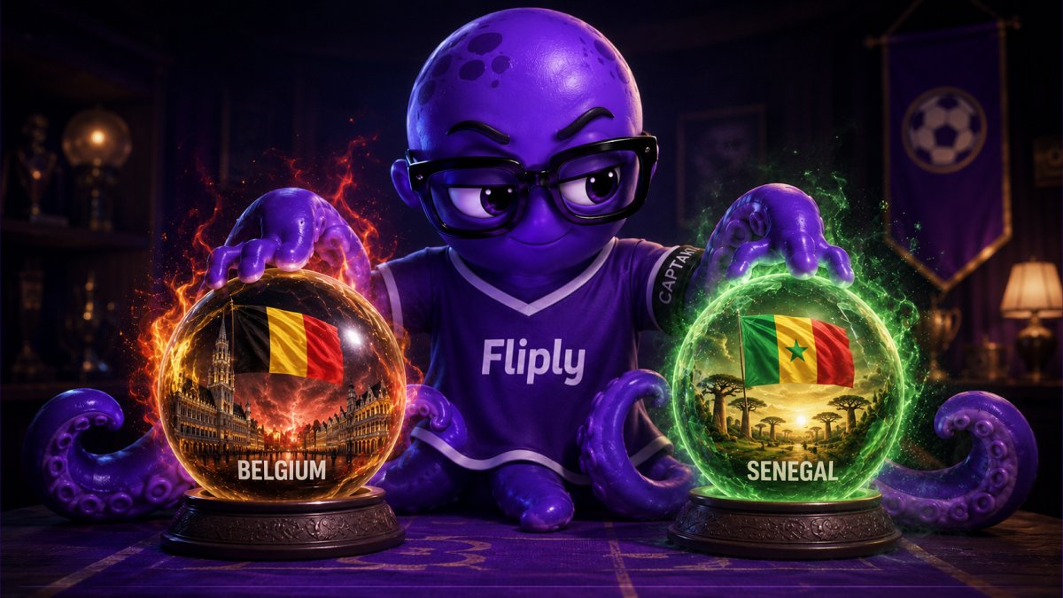fliplymarket's tweet photo. Fliptopus has opened the oracle board 🐙🔮

🇧🇪 Belgium vs Senegal 🇸🇳

🎁 5,000 FLIP Points 

To join, just comment the winning team + your Fliply username below 👇

#Fifaworldcup
