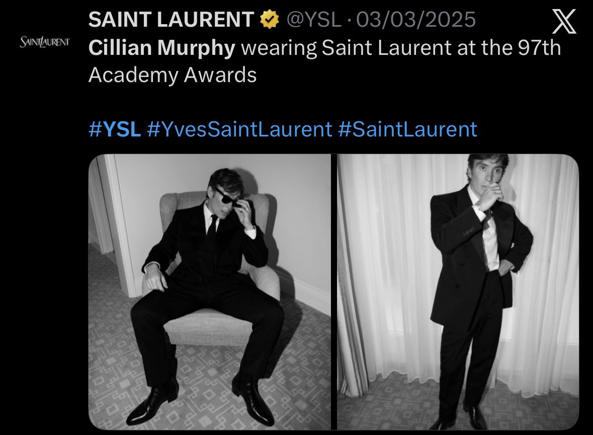 idtaemni's tweet photo. #cillmin wearing saint laurent for big events https://t.co/lm2BQSf4IX