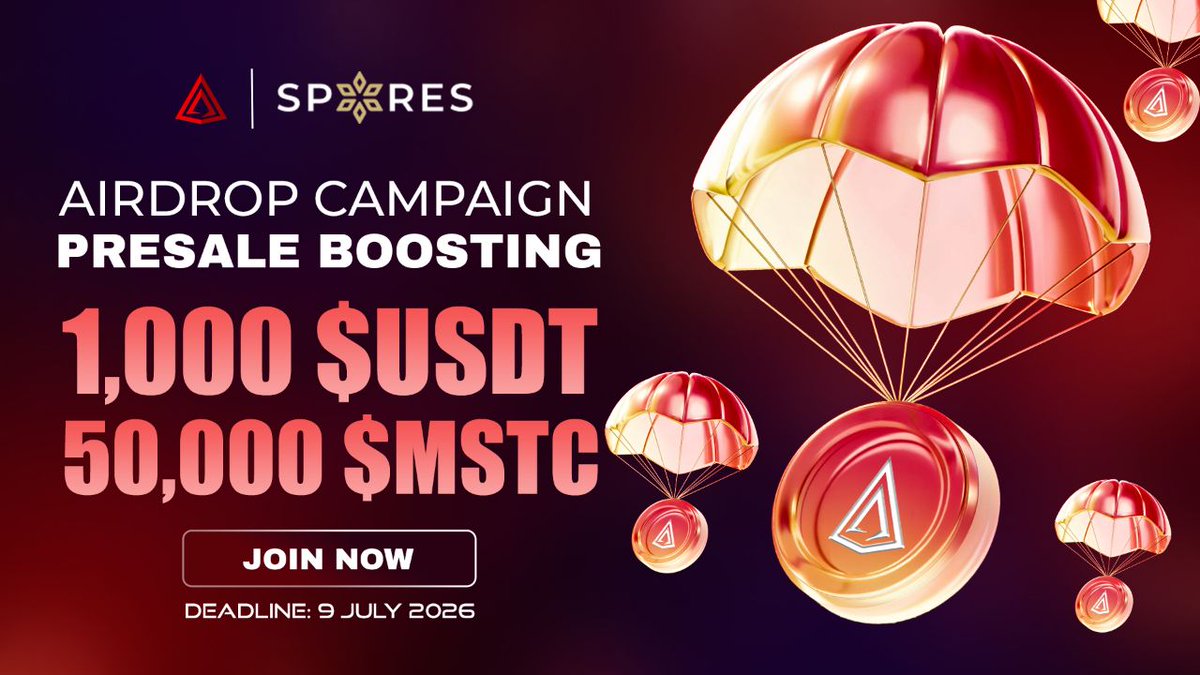CryptoAs_TW's tweet photo. Big news fam! 🚨 
As we have partnered with @Spores_Network they are running an exclusive $USDT + $MSTC Airdrop Campaign 🔥

This is your chance to earn $USDT+ $MSTC tokens don't miss the chance.

👉https://t.co/ExQzSoyTE1…

#Airdrop #Crypto #Web3 #Blockchain #DeFi #NFT #Altcoin #CryptoNews #BTC #ETH