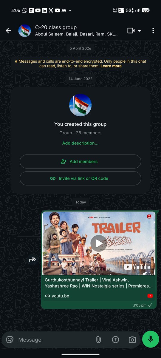 Supraboss03's tweet photo. @etvwin 2022 lo created group adhi after 4 years first msg mi trailer ey #gurthukosthunnayi  @viraj_ashwin https://t.co/w66NyJctUM