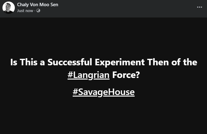 Siem_Reaper's tweet photo. Is This a Successful Experiment Then of the #Langrian Force?

#SavageHouse https://t.co/NfL2dgJ9Tn
