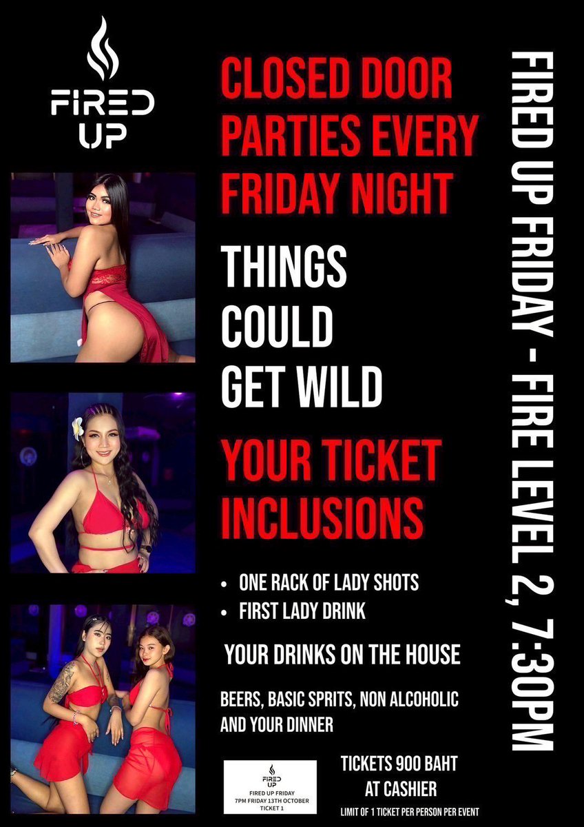 FIREBARSOI6's tweet photo. FIRE on Soi 6
More info and photos: https://t.co/paGVXEqbdy
4pm - 2am everyday. 
Level 2 - Closed door parties every Friday. 

#firebar #firebarsoi6 #soi6 #soi6pattaya #pattaya https://t.co/wjDs4qZyI7