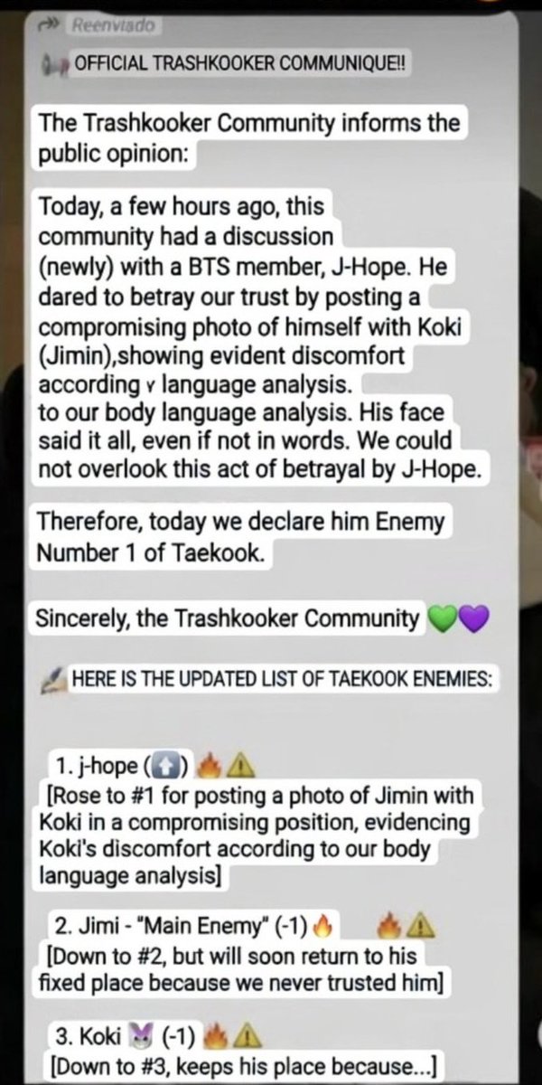 _SameLove_'s tweet photo. Sorry, Jimin. You just got demoted to #2 as Taekookers’ enemy. Hobi is now #1. 😭 https://t.co/5OC1pazkGK