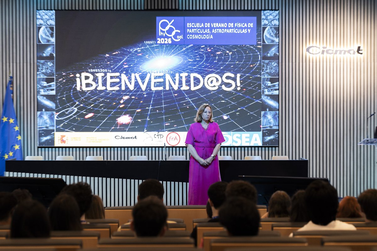 CIEMAT_OPI's tweet photo. 👩‍🎓 Los mejores estudiantes de #Física y #Matemáticas de universidades europeas se dan cita estos días en el @CIEMAT_OPI en #Phy6cool2026, la sexta edición de la Escuela de Verano de Física Experimental de Partículas, Astropartículas y Cosmología.

#ciencia #CIEMAT #Astropartículas #Cosmología
https://t.co/qOlzn3bNWu