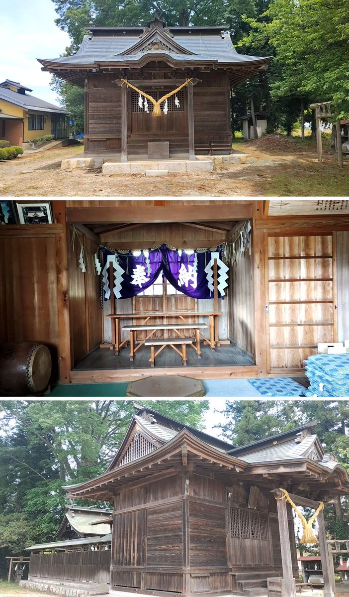 atsu_oha's tweet photo. 茨城県水戸市の（岩根町）山王神社の御朱印
御朱印は水戸八幡宮にて
県道356号が那珂川を渡る那珂西大橋南900mの国道123号と那珂川の中間
室町末期に那珂川増水し上流の那須地方から神像流れ着き祠宇を造り鎮守として祀ったのが始まりらしい
手入れされた開けた広場の様な境内ですが欅等の大樹も複数 https://t.co/rAuPIdThMP