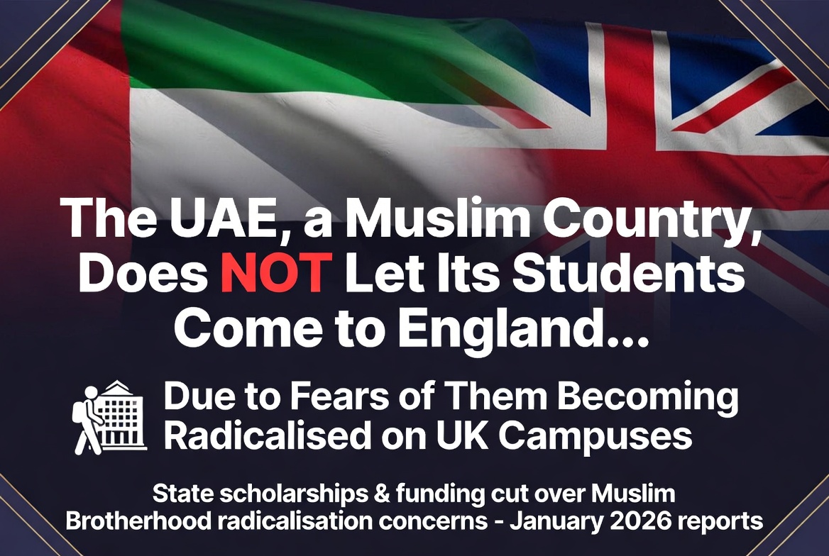 HBrittish76908's tweet photo. Recent reports from January 2026 confirm that the United Arab Emirates (a Muslim-majority country) has cut state funding and scholarships for its citizens to study at UK universities. UK institutions were removed from the UAE Ministry of Higher Education’s list of approved universities eligible for state scholarships for the 2026 academic year. 

UAE officials and sources explicitly linked the decision to fears of radicalisation on British campuses, particularly the influence of the Muslim Brotherhood (which the UAE has designated as a terrorist organisation since 2014). Reports quote Emirati officials saying they “don’t want their kids to be radicalised on campus.” 

This move stems from long-standing UAE concerns about Islamist networks (especially Muslim Brotherhood-linked groups) on Western campuses, combined with diplomatic tensions over the UK’s refusal to ban the Muslim Brotherhood as a terrorist organisation.

The core claim you described is substantially true according to multiple credible reports 

(Financial Times, The Times, Jerusalem Post, etc.). The UAE is actively discouraging (via funding cuts) its students from studying in England/UK specifically because of radicalisation fears. It is not, however, an outright legal prohibition for every single student. #uae #dubia