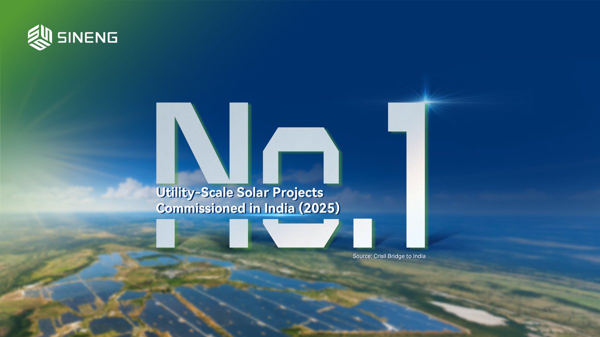 EQMagPro's tweet photo. Sineng Electric Ranked No. 1 for Utility-Scale Solar Projects Commissioned in India in 2025 – EQ
https://t.co/8SH42aqIx7
@sinengelectric
#EQMag #SinengElectric #UtilityScale #SolarProjects #Commissioned #India https://t.co/YpX0NH4iO5