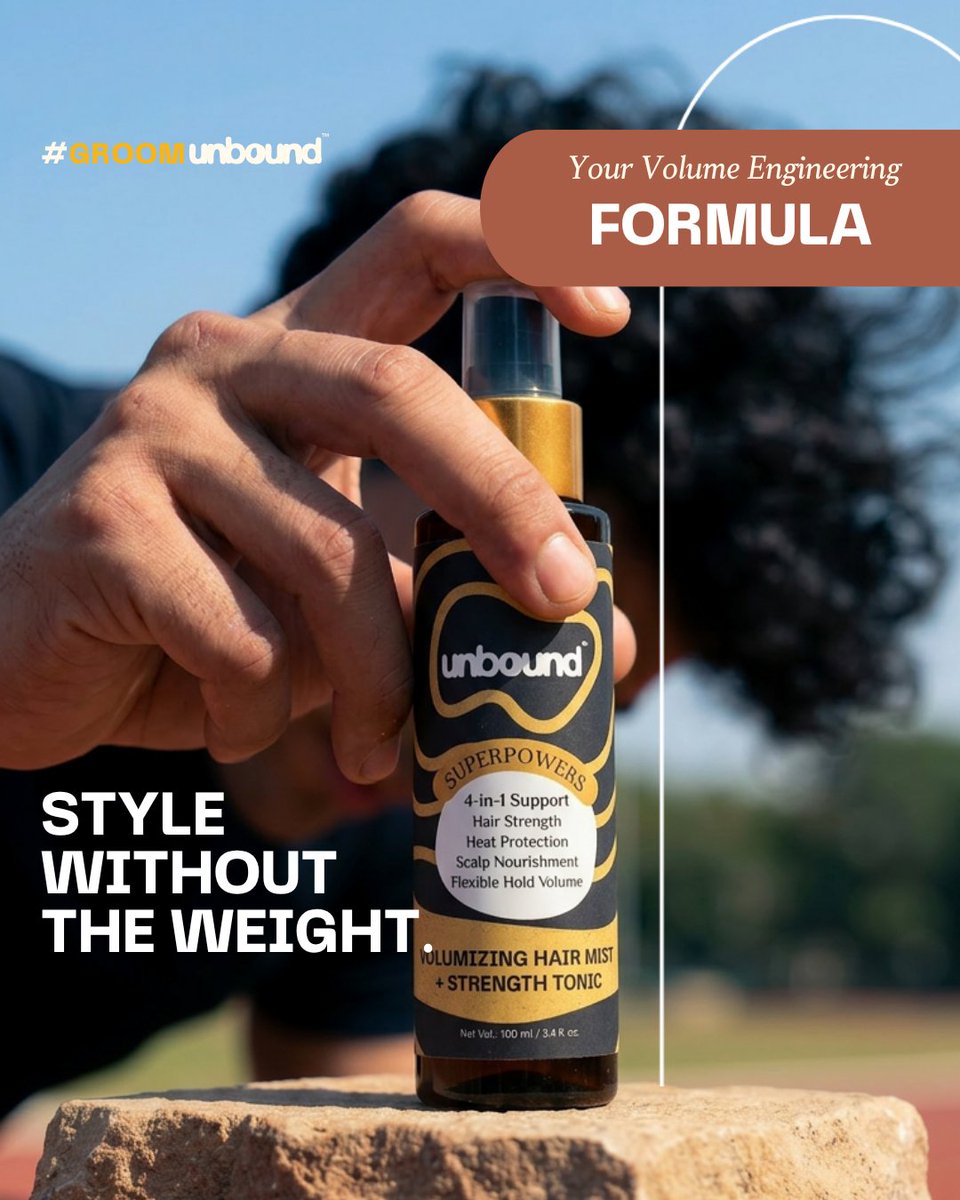 the_unboundlife's tweet photo. Your hair shouldn't feel like it's carrying your styling product.
So we made one that gives you volume, flexible hold, and strength, without the weight.
That's how styling should feel.
#UnboundLifestyle #BeUnbound #BuiltForMen #HairMist https://t.co/FUealXhVz8