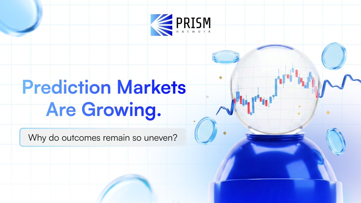 PrismNetwork_io's tweet photo. Prediction markets are growing quickly, with more platforms and tools entering the space.

As the system expands, outcomes across participants appear increasingly uneven.

Why does this divergence persist?

#Prism explores this question within the structure of these markets. https://t.co/zSYQNwYi7H