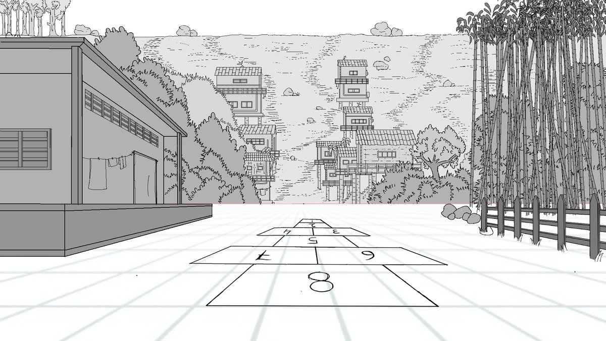 k44rbon's tweet photo. Rough background for film animation test https://t.co/cxfzOPMs0X
