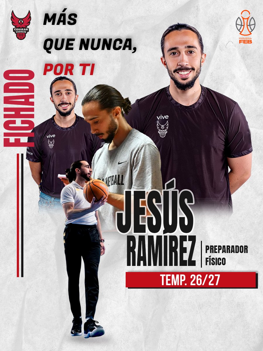 CoviranGranada's tweet photo. 🏋️‍♂️ Jesús Ramírez (@JRdelaC), nuevo preparador físico del Coviran Granada.

👉 El madrileño procede del @cb_tizona, en el que ha estado las últimas 6 temporadas.

👏 ¡Encantados de tenerte con nosotros! ¡Bienvenido!

ℹ️ https://t.co/kw0PDl4GxO

#ContigoFundación https://t.co/0xVp95w6TC
