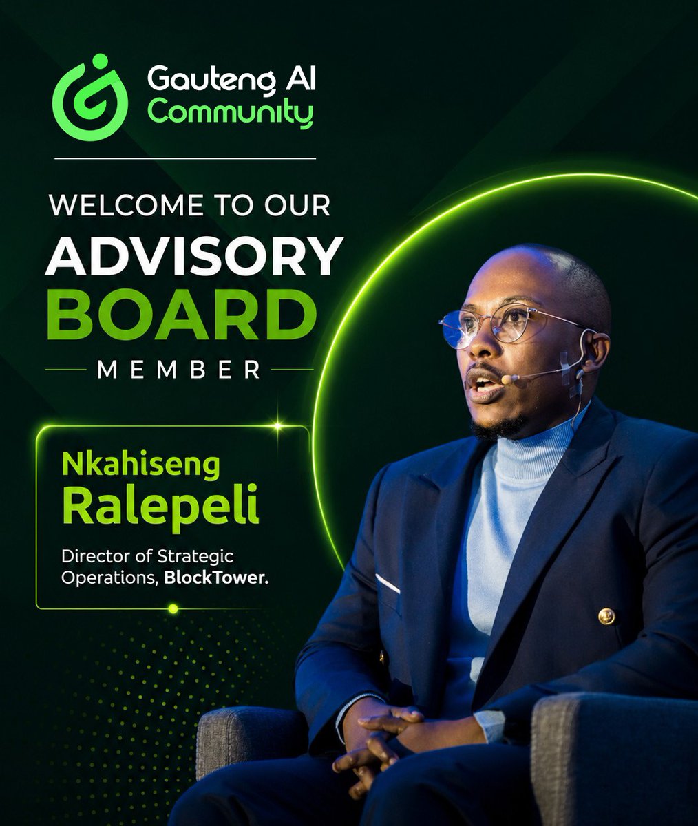 GautengAIC's tweet photo. Welcome to the GAIC Advisory Board, Nkahiseng Ralepeli!

We're excited to welcome Nkahiseng Ralepeli, Director of Strategic Operations at BlockTower, to the GAIC Advisory Board. https://t.co/svSaxt7Spo