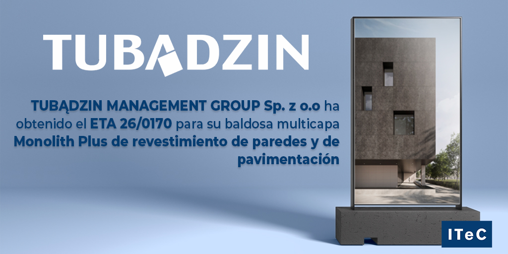 ITeC_es's tweet photo. 📣 TUBĄDZIN ha obtenido el ETA 26/0170 para su baldosa multicapa Monolith Plus de revestimiento de paredes y de pavimentación ✅ 

Más información ➡️ https://t.co/whPmLNQqV3 https://t.co/ZHcqcJ4KbC