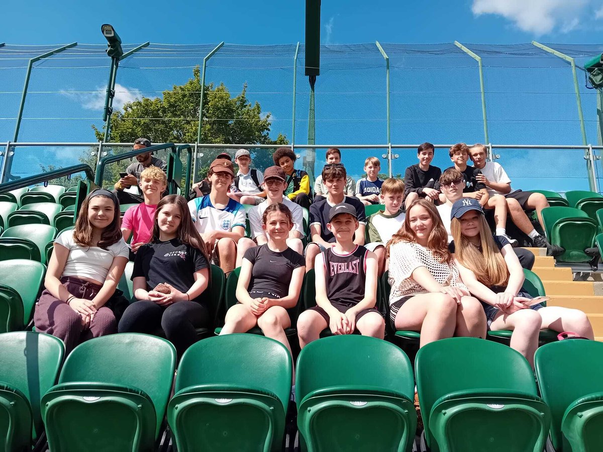 MillthorpeSch's tweet photo. Millthorpe are in the house! We have all arrived safely at Wimbledon, found our seats, and are now exploring the site 🎾 🍓
#anyonefortennis #newballsplease #wimbledon https://t.co/0cbcRdao8F