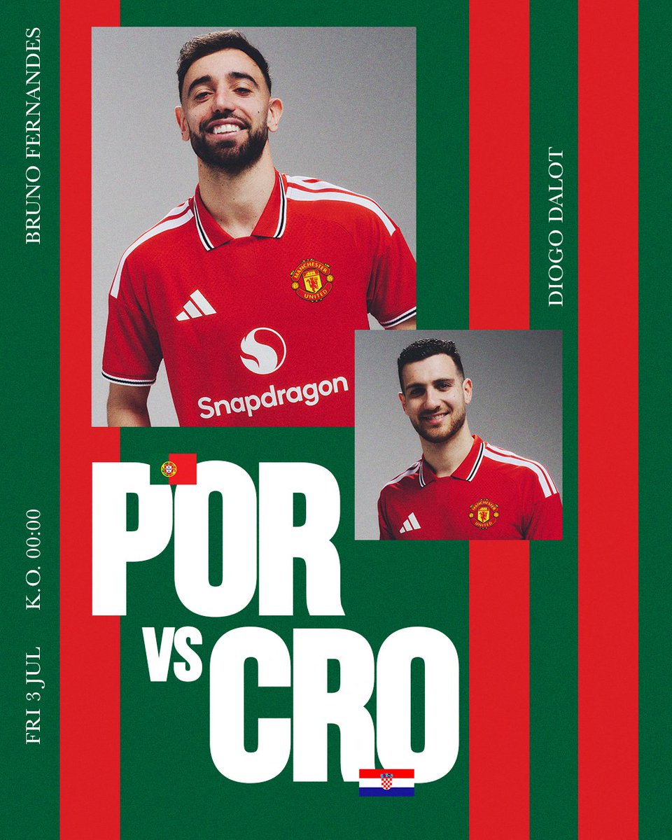 ManUtd's tweet photo. Portugal's #FIFAWorldCup knockouts journey starts 🔜

Best wishes to Bruno and Diogo 🫶🇵🇹 https://t.co/0GusvAenL9