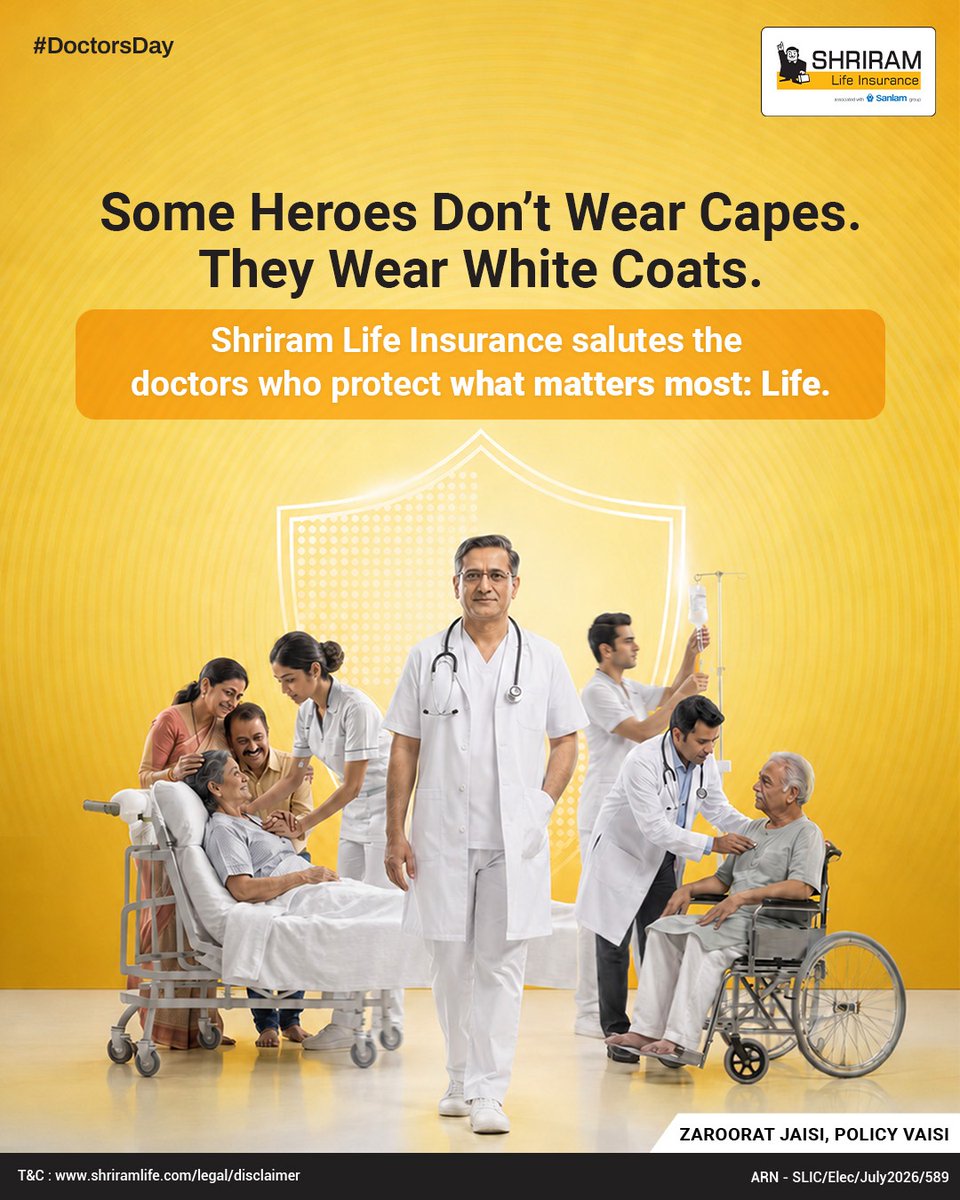 ShriramLifeIns's tweet photo. This Doctors’ Day, Shriram Life Insurance extends heartfelt gratitude to the doctors who dedicate their lives to caring for others.
#HappyDoctorsDay #ThankYouDoctor #ShriramLifeInsurance #insuranceforall #lifeinsurance https://t.co/19NUluhmpG