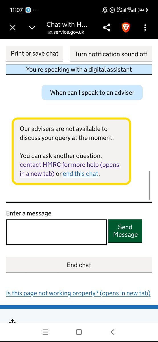 AzaHinton93's tweet photo. @HMRCcustomers Hi, I get the above message when trying to contact an agent through the provided link. I've tried at multiple times of the day.

As I said, I can't call as I live in Thailand. What would you advise I do? I need to login to see if I owe or am owed money. https://t.co/wM2rRVVnPC