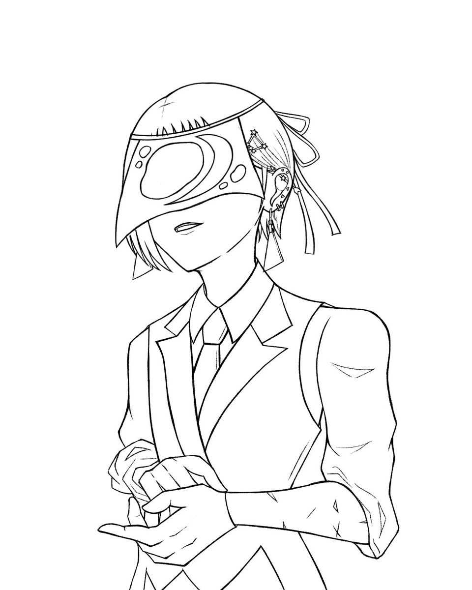KM_5498's tweet photo. こちらは誕生日絵の線画 https://t.co/ud1Gf3tTJ6