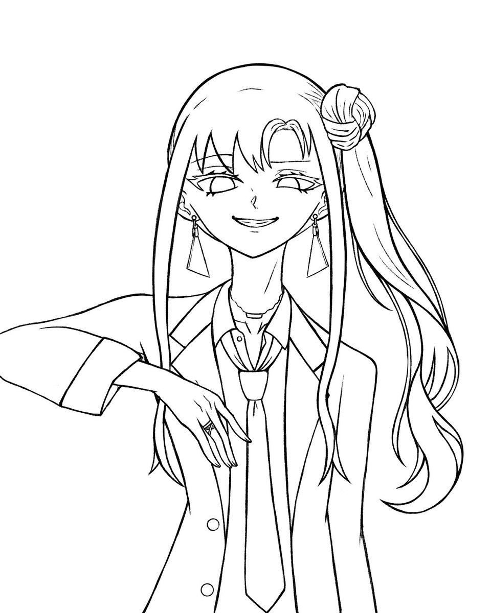 KM_5498's tweet photo. こちらは誕生日絵の線画 https://t.co/ud1Gf3tTJ6