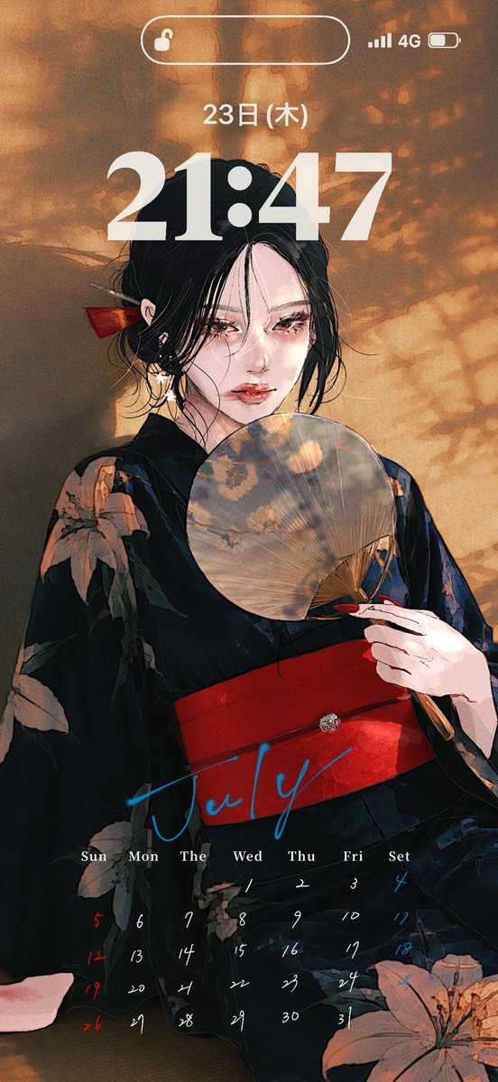 sexygirl__jp's tweet photo. 7月のカレンダーです🗓
暑くなってきたね🥵

皆は今年は浴衣着るの？？👘 ♡ https://t.co/WU6vWNC16S