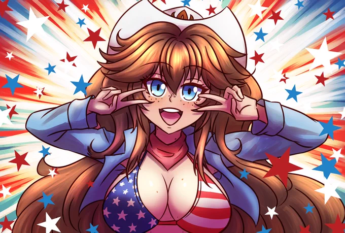I love drawing my oc celebrating the 4th of July and can't wait to show you all I made this year on Saturday. Enjoy the past years drawings until then.