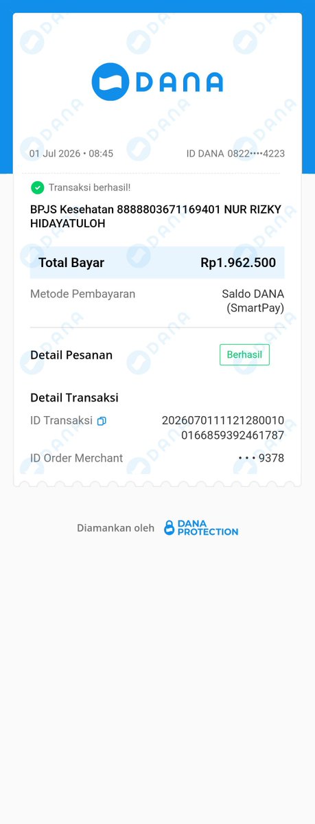 tedi_eastjava's tweet photo. @danawallet Saya bayar BPJS, tapi pihak BPJS bilang belum ada tranfer uang dari pihak dana sehingga BPJS sodara saya masih belum aktif, dan saya punya bukti tf dan saldo saya terpotong.
Mohon bantuan yang, karena uang saya sudah terpotong, dan butuh BPJS aktif karena sedang menjalani op. https://t.co/rsaWuZ3VXQ