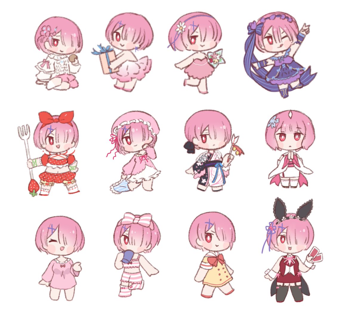 Olivia66949612's tweet photo. I drew a lot of chibi ram https://t.co/0jB6HWZMZd