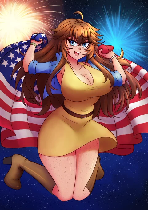 I love drawing my oc celebrating the 4th of July and can't wait to show you all I made this year on Saturday. Enjoy the past years drawings until then.