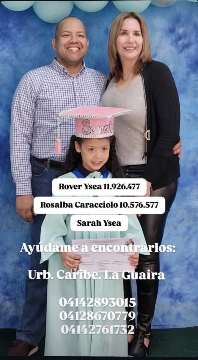 FabioLValentini's tweet photo. Familia se encuentra aún desaparecida en la Urb. Caribe.

Rover Ysea
Rosalba Caracciolo
Sarah Ysea

#LaGuaira https://t.co/E8LdCYJGYX